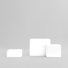 Cubes in 3d style, vector illustration on gray background.