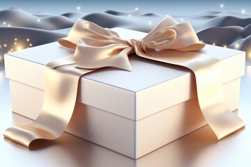 Gift Box with Gold Bow.