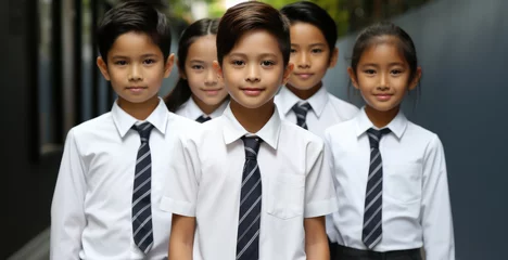 Fotobehang Portrait of Thai student primary school uniform. © visoot