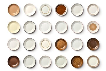 Collection of Colored Plates on White Surface