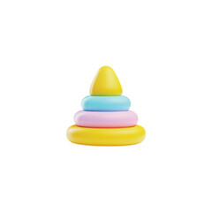 Realistic colorful baby's pyramid 3D style, vector illustration