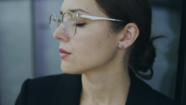 Shocked disappointed woman found out about her boyfriend or husband cheating, caught him with another woman, can't believe her eyes, macro close-up