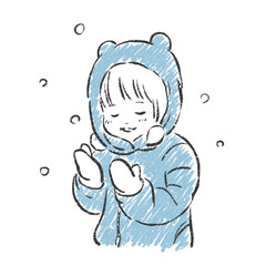 雪と子ども　イラスト