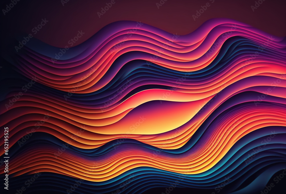 Wall mural neon wave abstract background color gradient curve