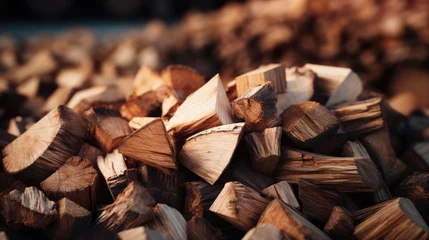 Rolgordijnen Cut the wood pieces, AI generated Image © musa