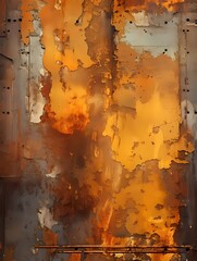 A rusty metallic background. Banner with copy space for text. Ai Generative