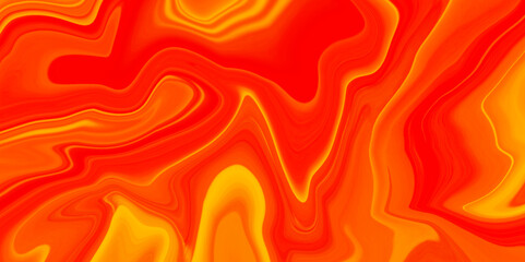 Liquid marbling paint texture with stains, oil painted yellow or orange abstract background, swirl wave lines with fluids marble, geometrical wave line liquid marble , abstract orange vector backdrop.