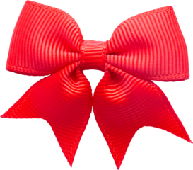 red gift bow isolated on white background