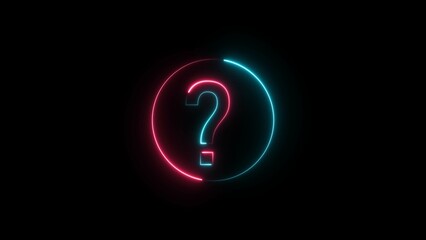 abstract glowing neon geometric text icon illustration 4k 