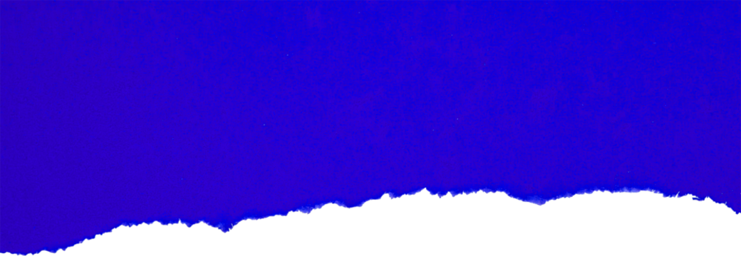 Blue ripped paper torn edges strips isolated on white background