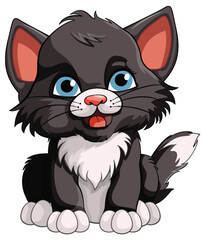 Cute Kitten Cartoon Character