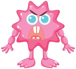 Spiky Pink Alien Monster Cartoon Character