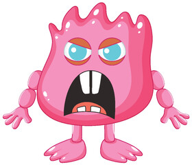 Pink Alien Monster Cartoon Character Illustration