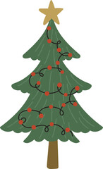 Cute christmas tree illustration
