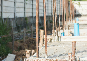 Construction site building new home in site.