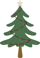 Cute christmas tree illustration