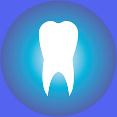 tooth icon on blue background