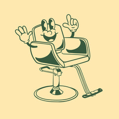 Vintage character design of barber chair