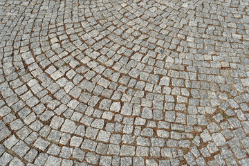 Old Stone Pavement Texture Background, Granite Cobblestone Road Pattern, Vintage Block Sidewalk