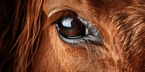 Eye of a horse, close-up, pupil - obrazy, fototapety, plakaty