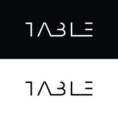 Table initial word mark minimal logo