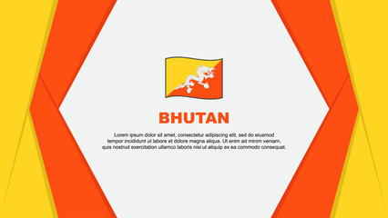 Bhutan Flag Abstract Background Design Template. Bhutan Independence Day Banner Cartoon Vector Illustration. Bhutan Background