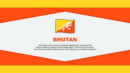Bhutan Flag Abstract Background Design Template. Bhutan Independence Day Banner Cartoon Vector Illustration. Bhutan Vector