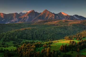 The Belianske Tatras before the sunrise,Osturnia. Slovakia
