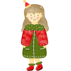 Christmas girl cartoon 