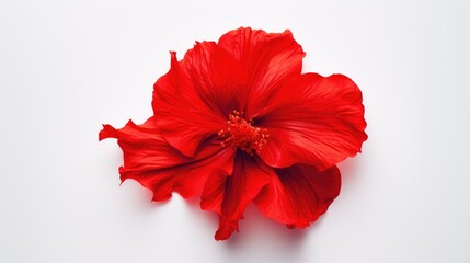natural elegance of a vibrant red flower against a pristine white backdrop. Experience the beauty of nature's artistry.