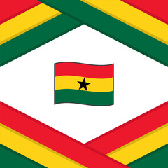 Ghana Flag Abstract Background Design Template. Ghana Independence Day Banner Social Media Post. Ghana Illustration
