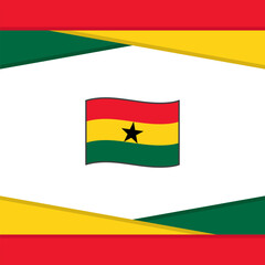 Ghana Flag Abstract Background Design Template. Ghana Independence Day Banner Social Media Post. Ghana Vector
