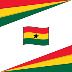 Ghana Flag Abstract Background Design Template. Ghana Independence Day Banner Social Media Post. Ghana Flag