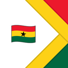 Ghana Flag Abstract Background Design Template. Ghana Independence Day Banner Social Media Post. Ghana Template