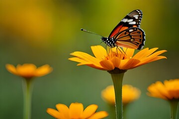 butterfly on the yellow flower