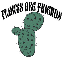 Cactus - Succulent Print for Slogan Tee  Plant Pot Vector
