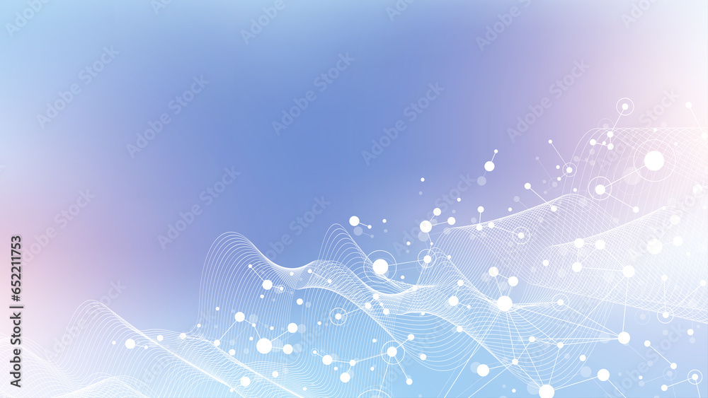 Poster Global network connection concept. Social network communication in the global business concept. Big data visualization. Internet technology illustration.