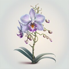 hyperrealistic complex render of a singaporean orchid in the style of an emblem 