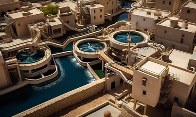 Foto op Plexiglas ancient city water irrigation, generative ai © Miftah