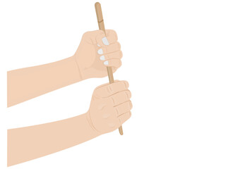 Hands on a white background.