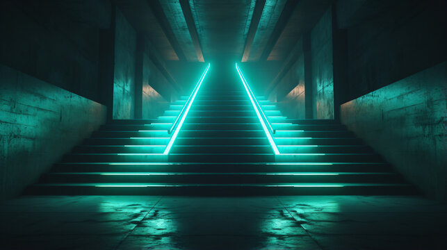 Futuristic Sci Fi Big Concrete Underground Tunnel