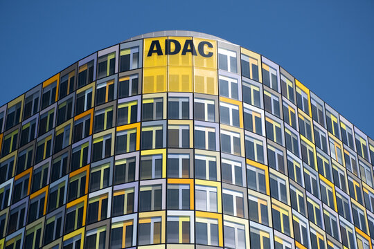 Munich, Germany - September 4, 2021: The ADAC-Zentrale building, the headquarters of the ADAC, Europe's largest motoring association, designed by Sauerbruch Hutton.