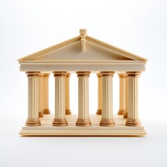 Obraz premium miniature bank made of wood, ai generative