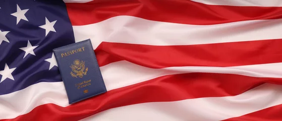 Fotobehang American Citizenship day. National holiday of America. USA flag. 3d illustration © arsenypopel