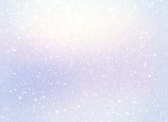 Light blue lilac color airy pearlescent winter sky decorated falling snow.