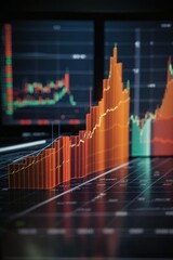 market graph on the screen