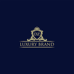 DZ Luxury lion crest logo - royal lion vector template
