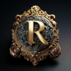 Luxury logo detailed with a double capital " R "
