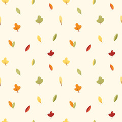 cute vector autumn background with leaves