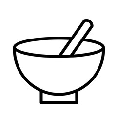 Food Herb Mortar Outline Icon